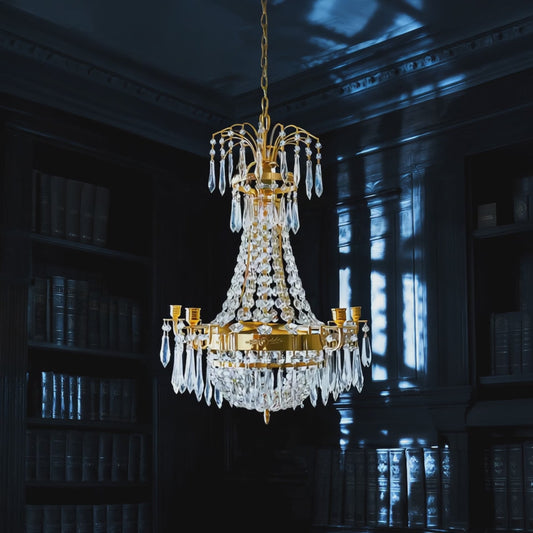 Empire Silvia Kristallikruunu 6 Lamppua + 5 kynttilänjalkaa