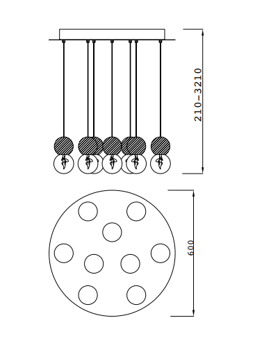 Galaxia Riippuvalaisin 9 lamppua