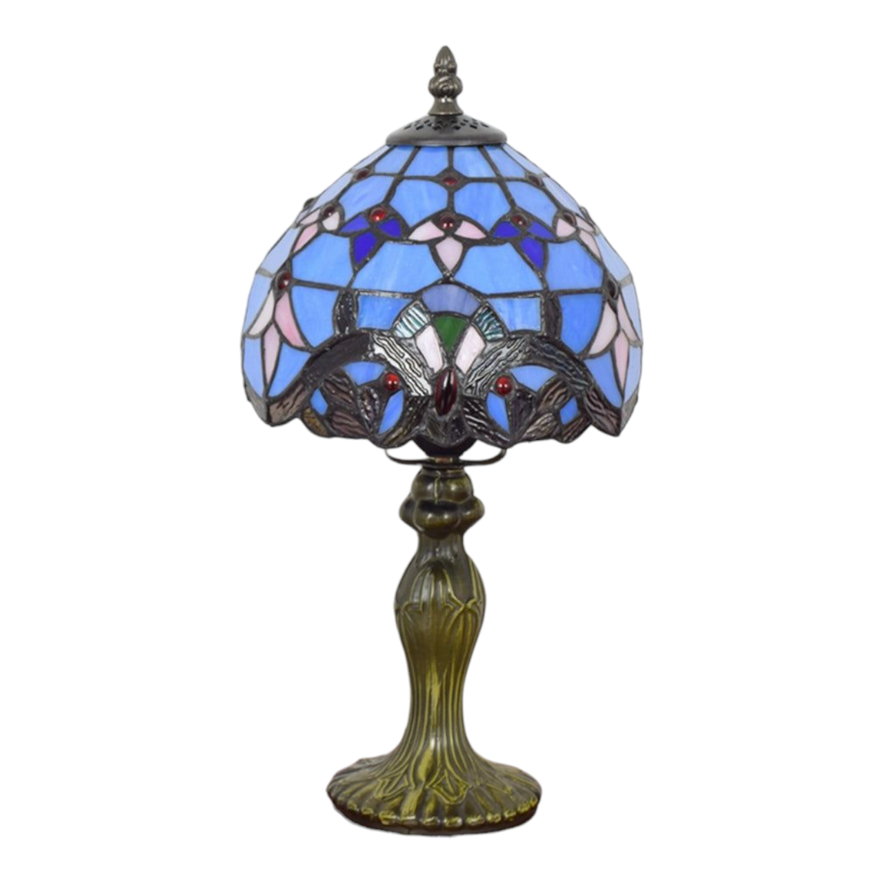 Tiffany Sininen Barokki Pöytävalaisin 20cm x 36.5cm