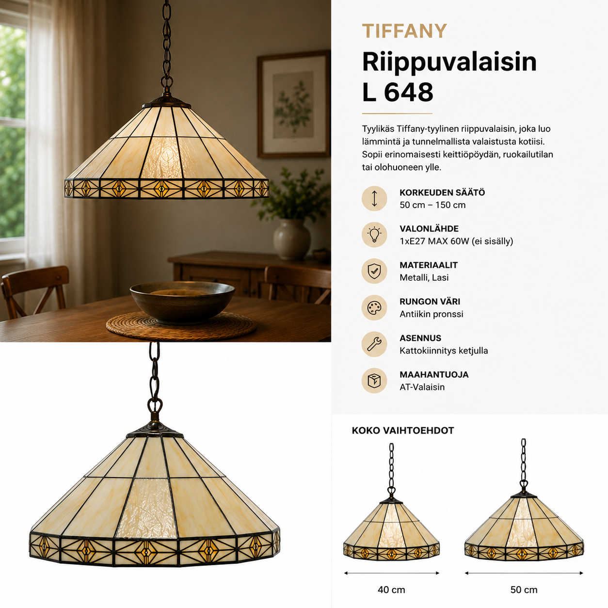 TIFFANY Riippuvalaisin L-430
