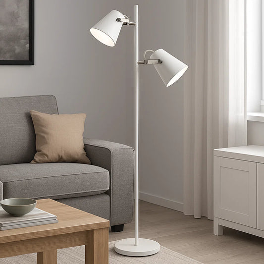 Odette 2-osainen lattiavalaisin valkoinen